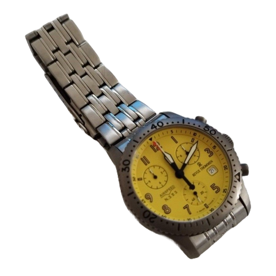 Revue Thommen Airspeed8516002 Quartz Yellow Dial Titanium 38mm Swiss Watch 2412Y