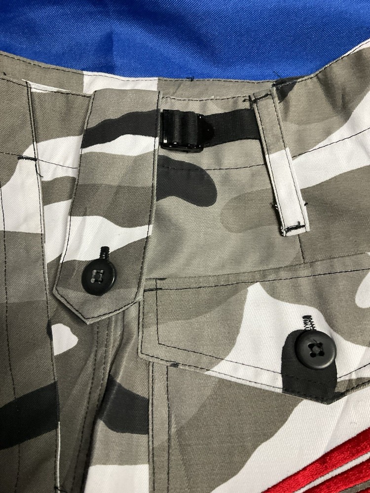 Grey Embroidered Honda Camo Cargo Pants for Men and Women