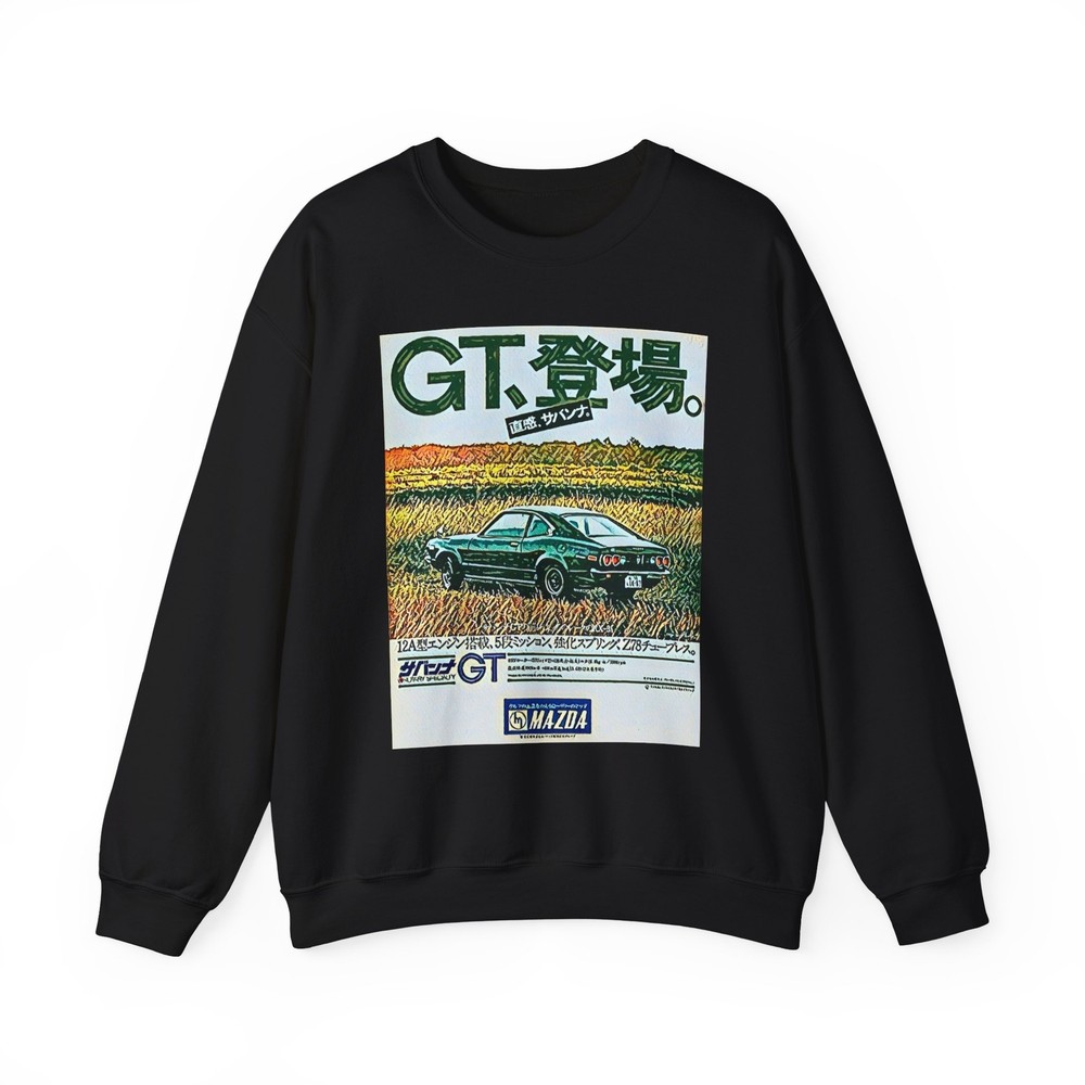 Mazda GT Retro Ad Art Graphic Print LS Unisex Heavy Blend™ Crewneck Sweatshirt