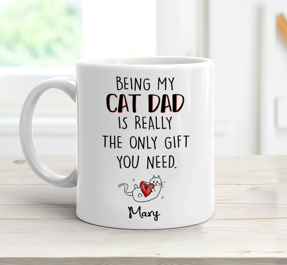 Personalized Being My Cat Dad Mug Cat Dad Gift Fathers Day Mug For Cat Dad Funny