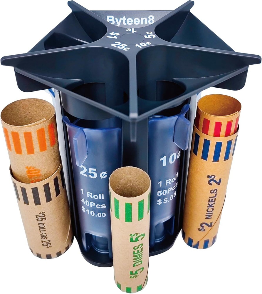 Coin Counter Sorter Tube｜Creative 5-in-1 Change Dark Grey