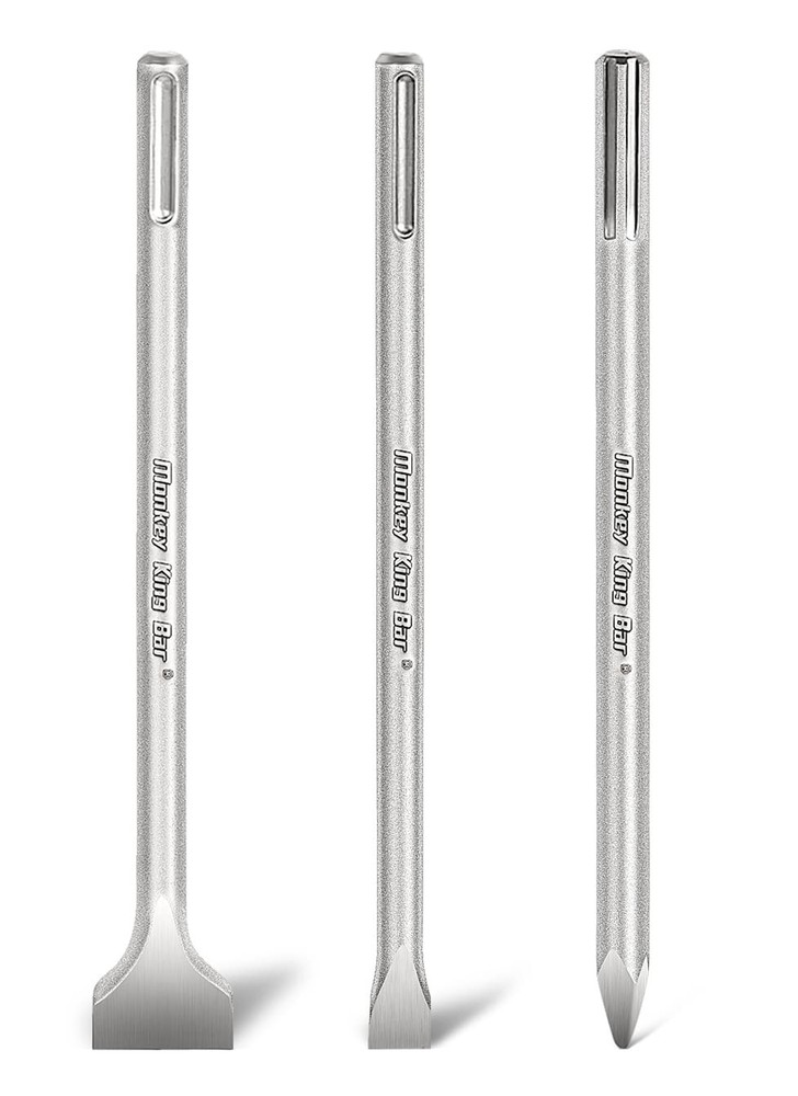 SDS Max 16-inch 3-Piece Chisel Bit Set for Hammer Drills Compatible with All Brands