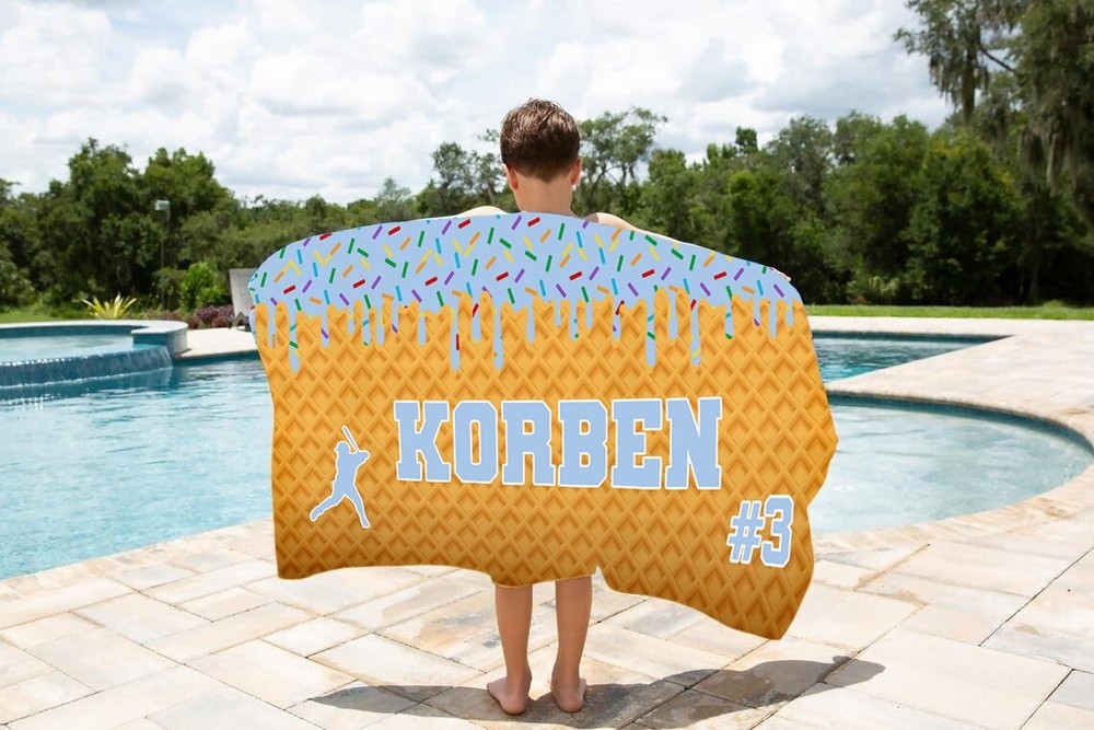 Colorful Drip Beach Towel for Boys - Summer Camp & Pool Essential, Great Team Gift