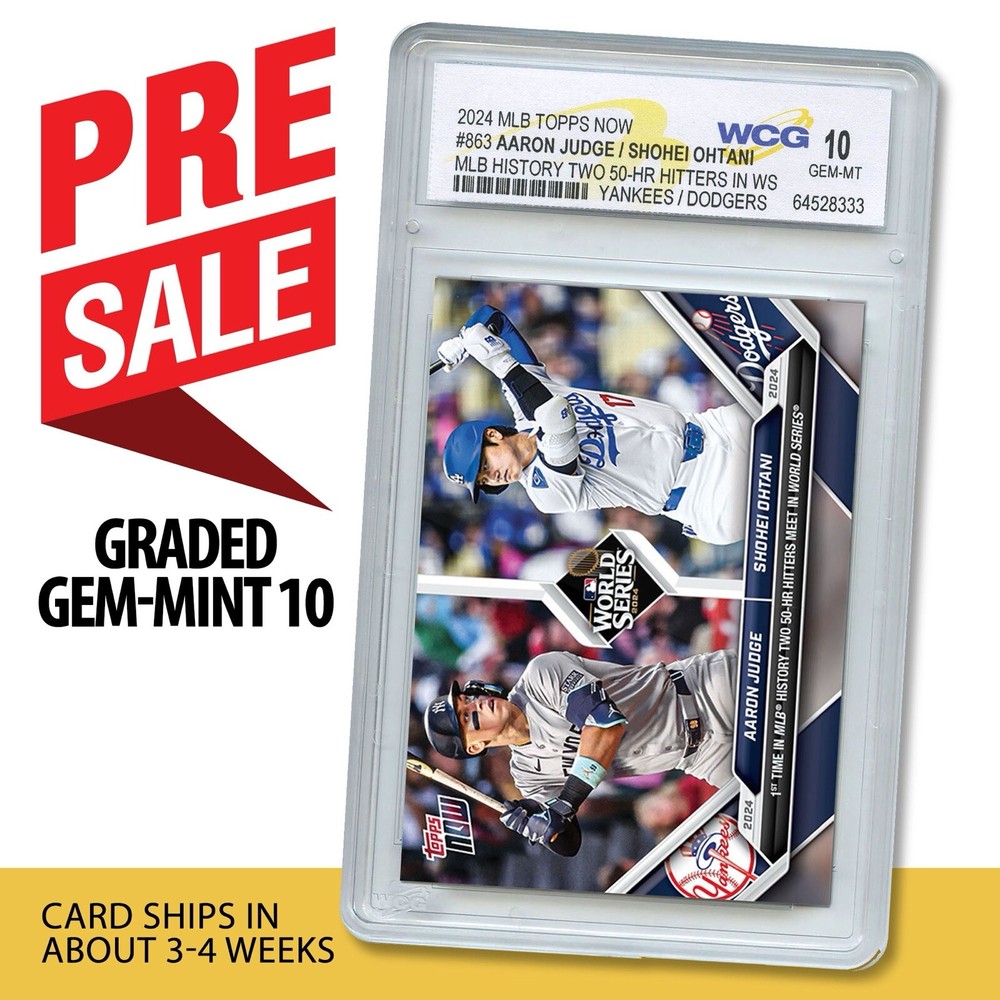 PRESALE 2024 Topps AARON JUDGE & SHOHEI OHTANI 50-HR Hitters WS #863 GEM MINT 10-image