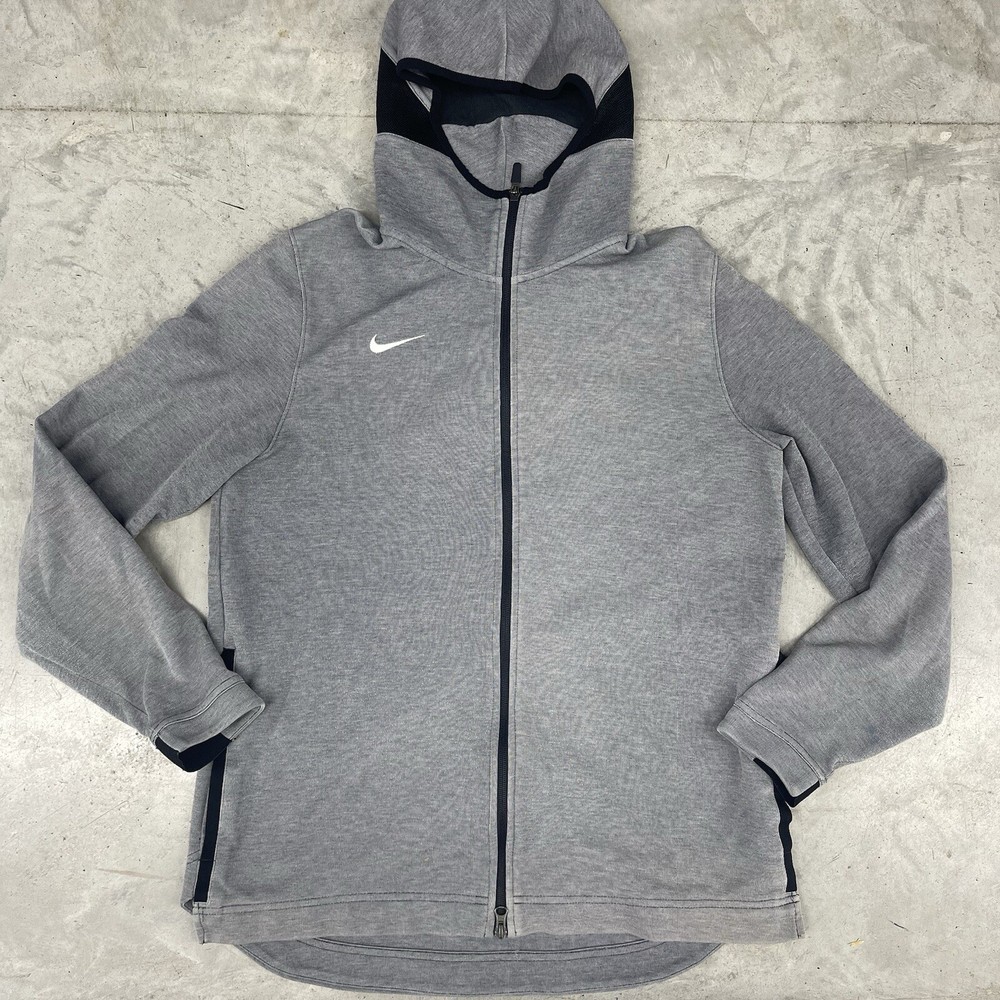 Nike Showtime Hoodie for Men in Large Size Full Zip Dri-Fit Gray Basketball 930561