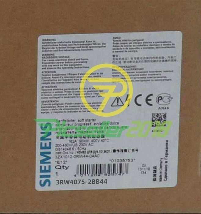 3RW4075-2BB44 NEW SIEMENS 3RW4075- 2BB44 SIRIUS Soft Starter 200kW 3RW40752BB44