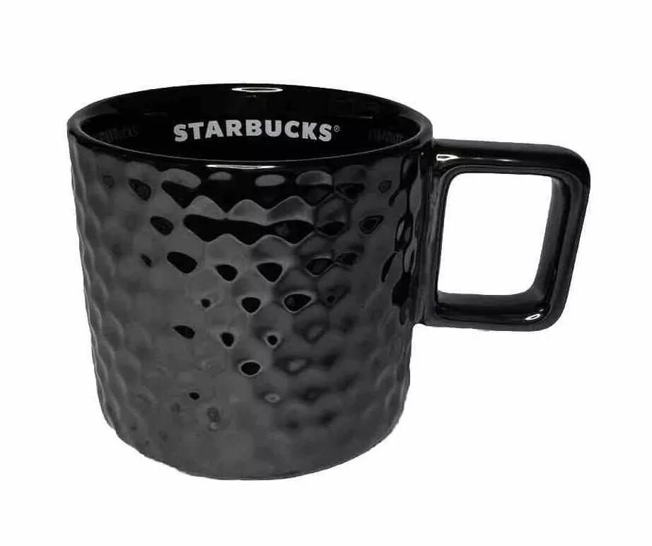 Starbucks 2019 Black Metallic Textured Ceramic Mug 12 oz.