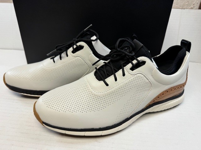Johnston & Murphy XC4 H1-Luxe Hybrid Golf Shoes, White Waterproof Full Grain 11