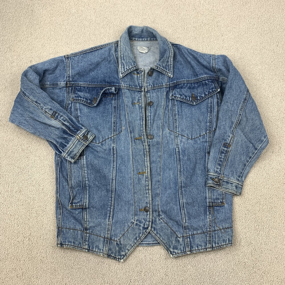 Vintage Medium Blue Distressed Denim Jacket for Men Casual Classic Style