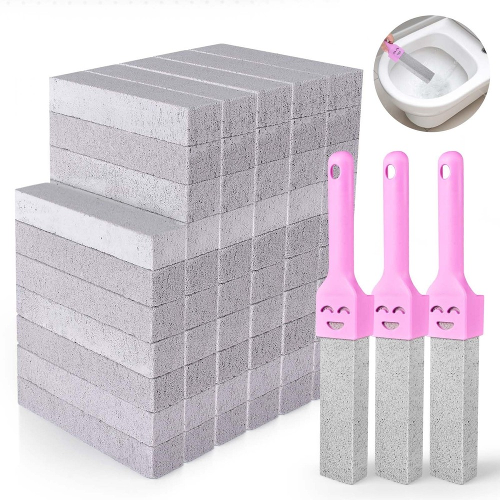 60 Pack Pumice Stone with 3 Handle for Toilet Cleaning Bowl, Pumice Stone Toi...
