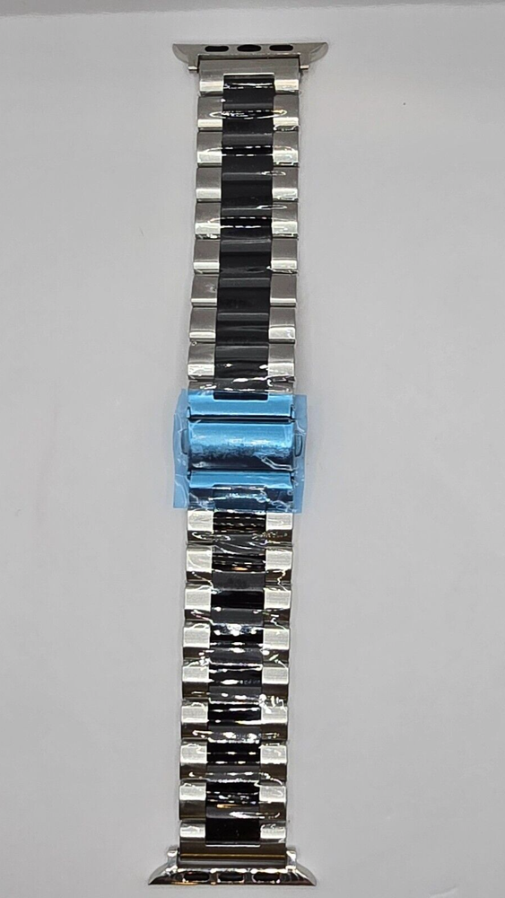 U191U Stainless Steel Apple Watch Band Silver Black With Removable Links