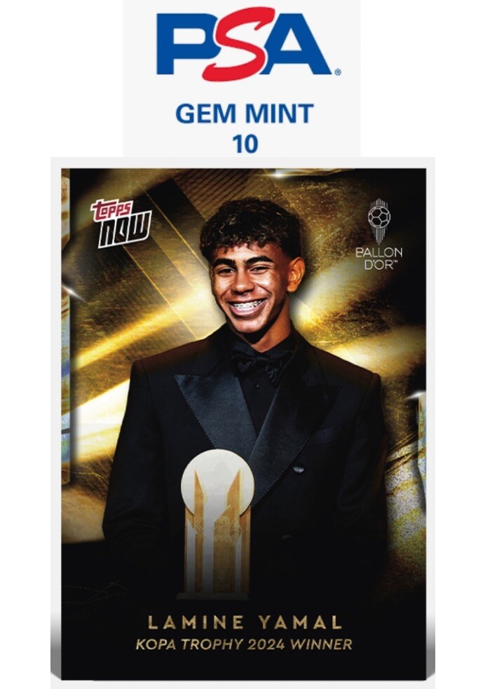 PRESALE LAMINE YAMAL PSA10 2024 Topps Now Ballon d'Or #3 Kopa Trophy Winner-image
