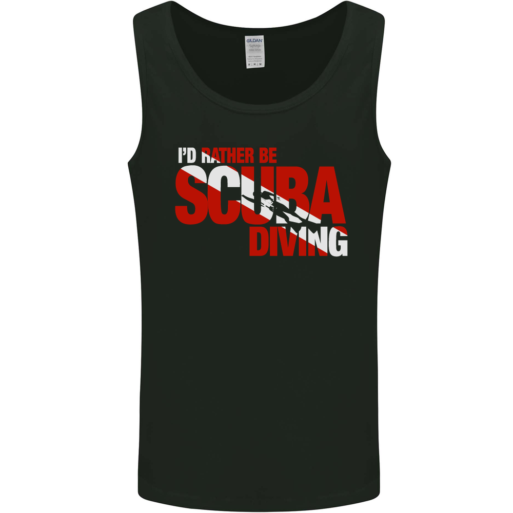 Id Rather Be Scuba Diving Diver Dive Mens Vest Tank Top