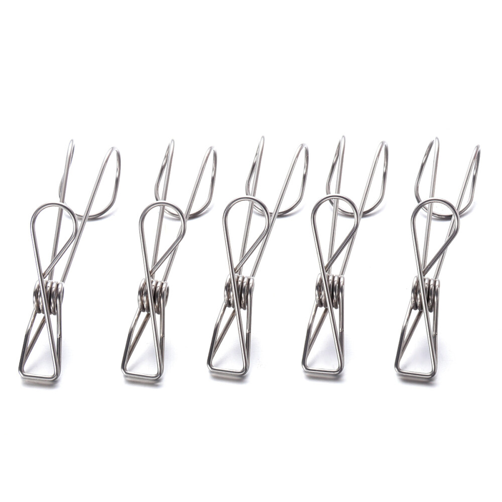 10pcs Stainless Steel Clothes Pegs Metal Clips Socks Clips Clothes