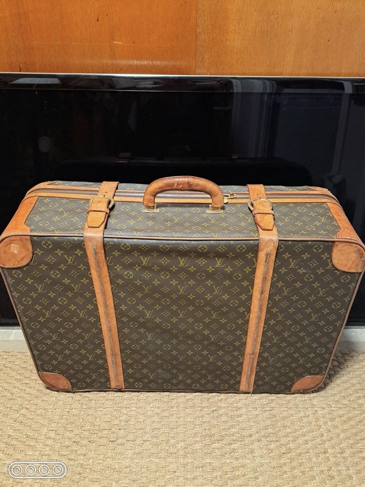 Louis Vuitton Stratos Vintage Suitcase Monogram Brown Tan 100% Authentic