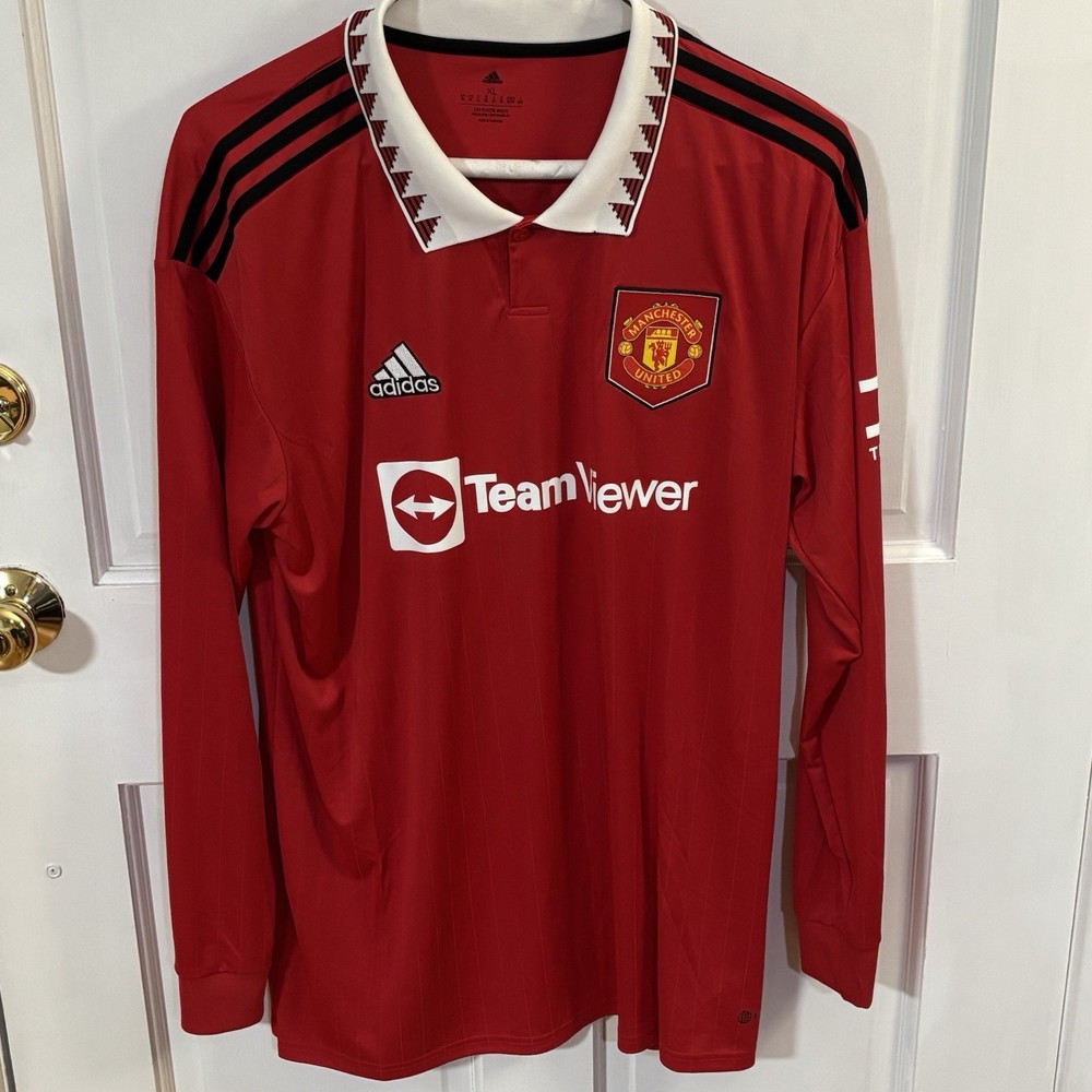 MANCHESTER UNITED ADIDAS JERSEY MENS XL LONG HOME FOOTBALL SOCCER SHIRT EPL
