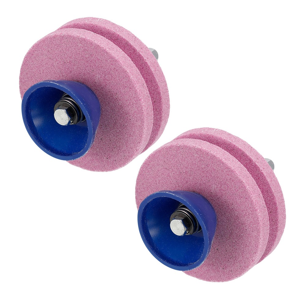 Pink Double-Layer Corundum Lawn Mower Blade Sharpener 2-Pack  