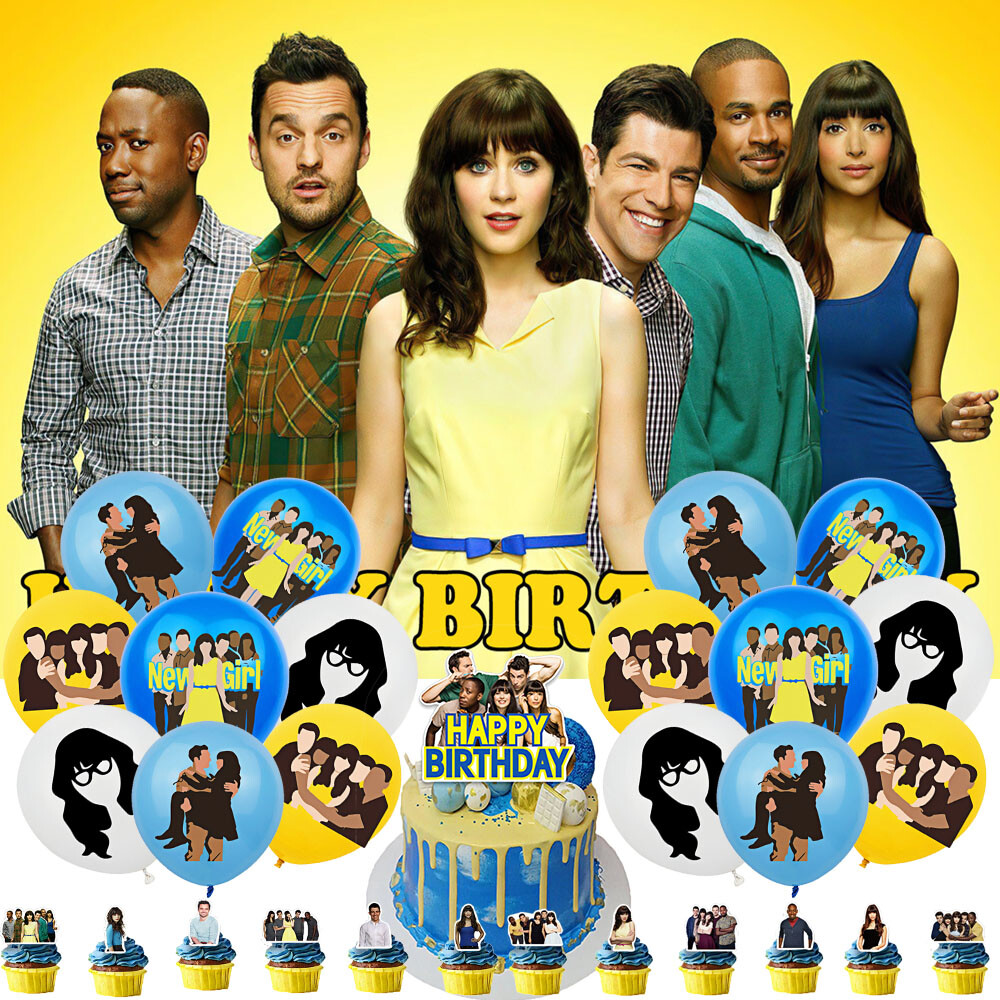 New Girl Birthday Party Supplies Set Plates Balloons Cake Toppers for Kids