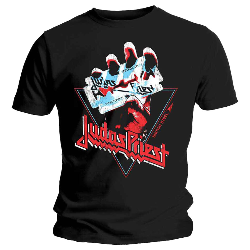 Judas Priest British Steel Hand Triangle Graphic T-Shirt