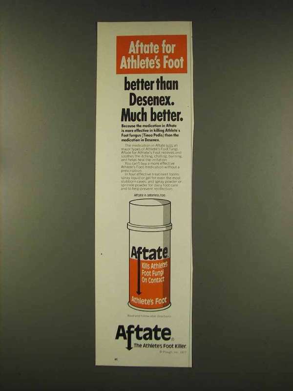 1977 Aftate for Athlete's Foot Ad - Better than Desenex
