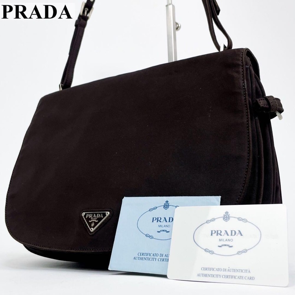 Prada Gallery Triangle Logo Nylon Shoulder Bag