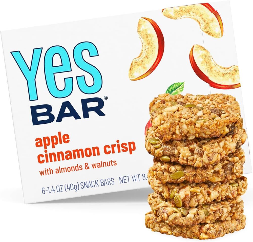 The YES Bar Apple Cinnamon Crisp – Plant Based Protein, Decadent Snack Bar – ...