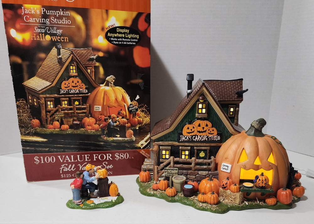 Department 56 Jack's Pumpkin Carving Studio Snow Village Halloween 54600