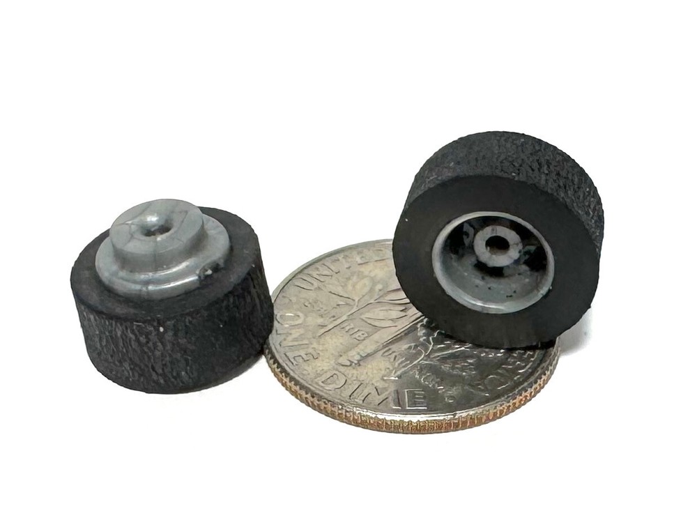 1993 TYCO TCR HO Slot Car Rear Wheels with Tires 2pc Unused Factory Parts