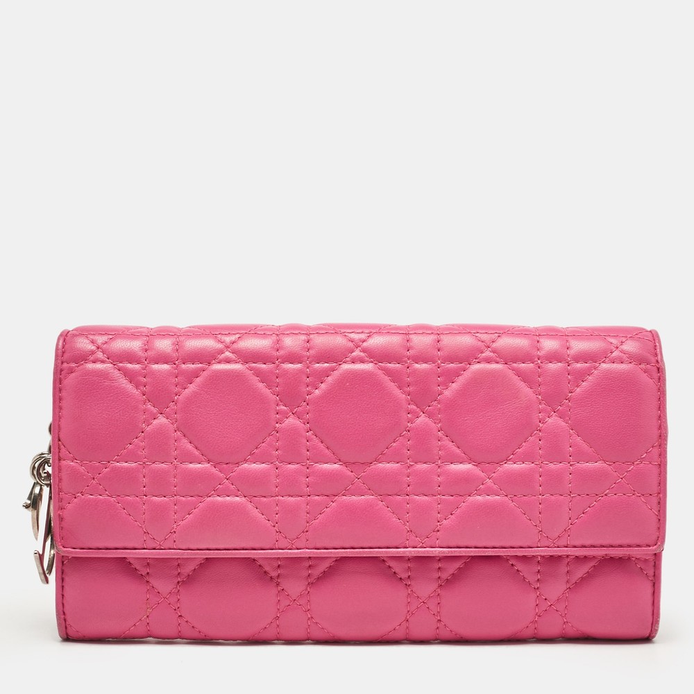 Dior Pink Cannage Leather Lady Dior WOC Crossbody Bag