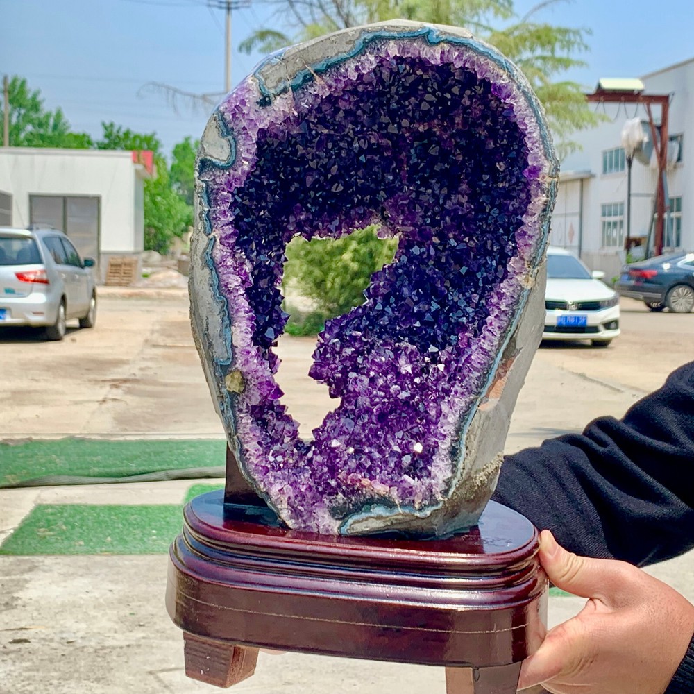 13.75LB Natural Amethyst geode quartz cluster crystal specimen Healing