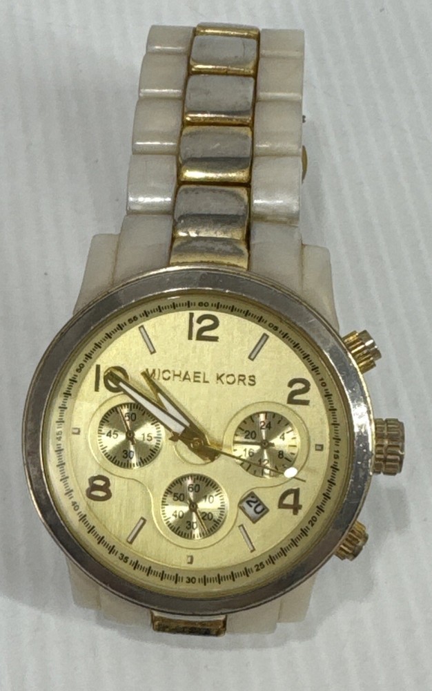 Michael Kors MK 5139 Gold Ceramic Chronograph Ladies Watch