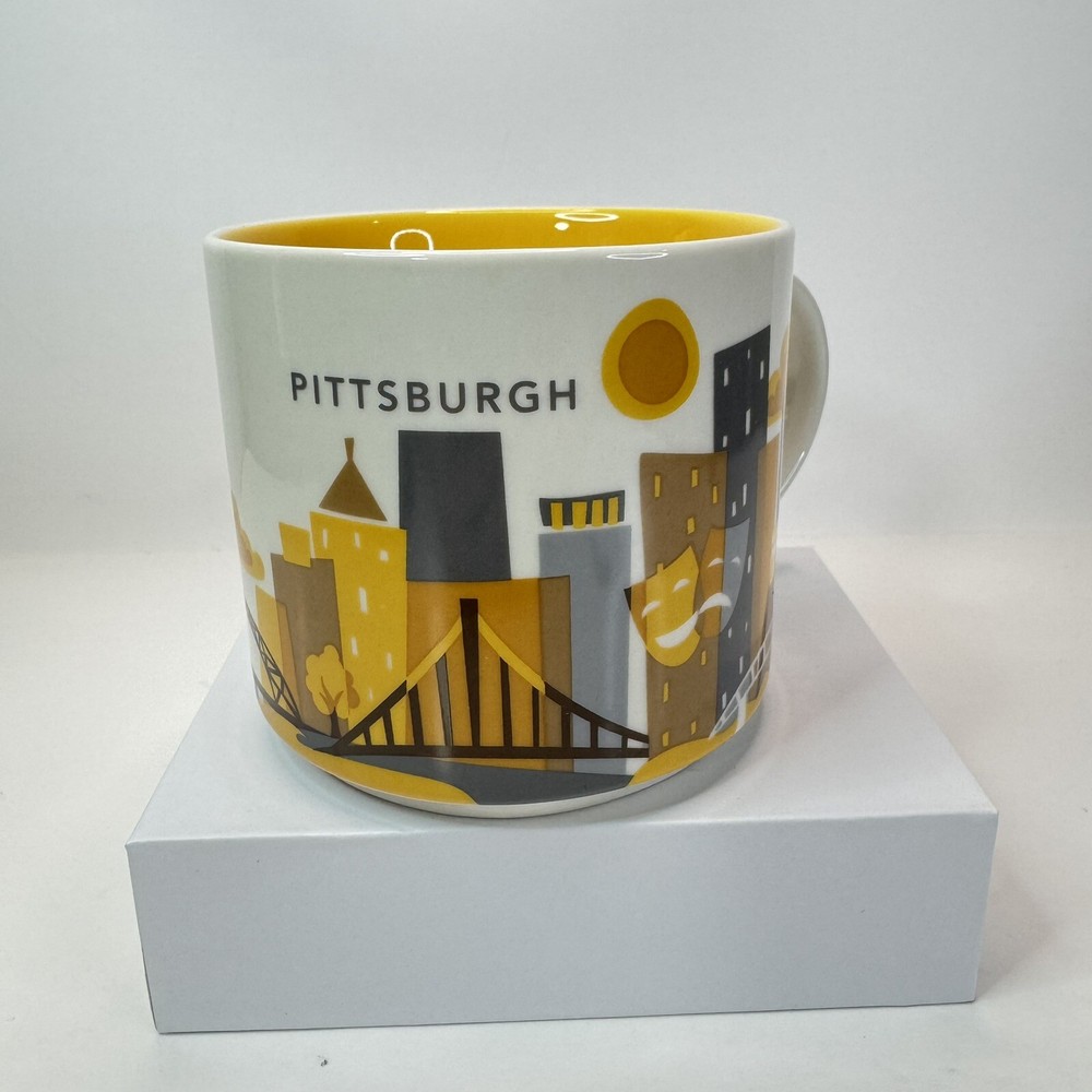 Starbucks Pittsburgh You Are Here 14 oz Coffee Mug City Tea 2014 Collection