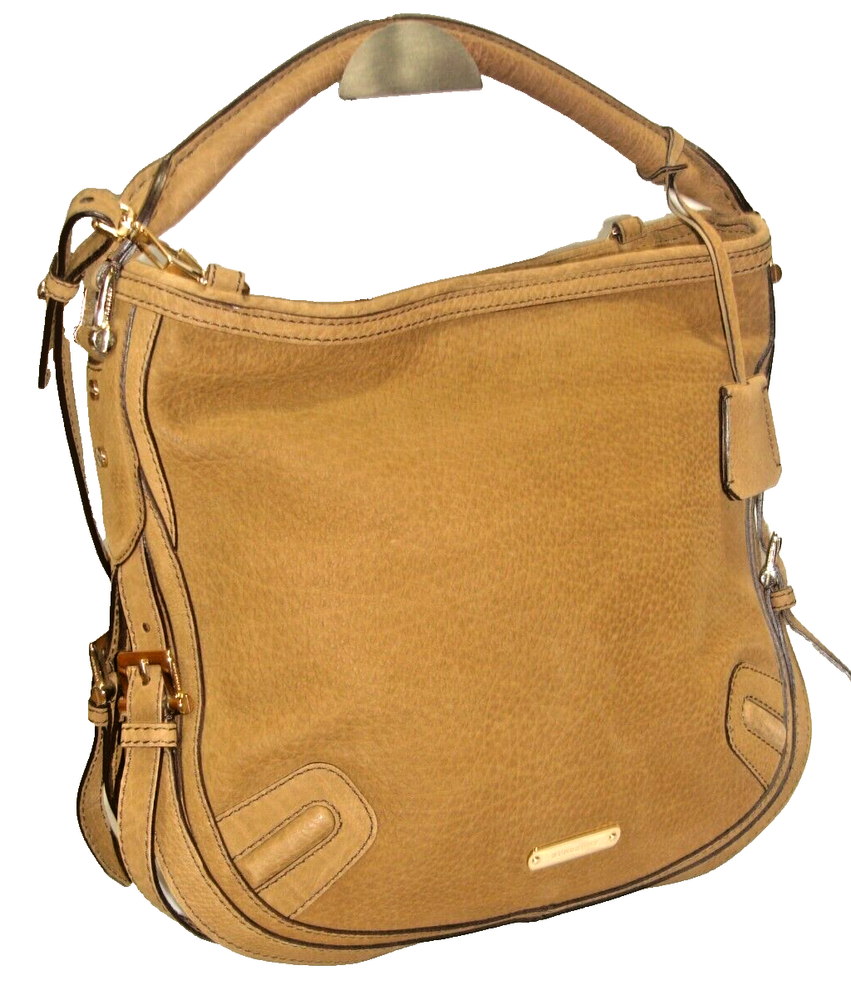 Burberry Gorgeous Lt Brown Silky Soft Nubuck Suede Top Handle Shoulder Bag MINT!