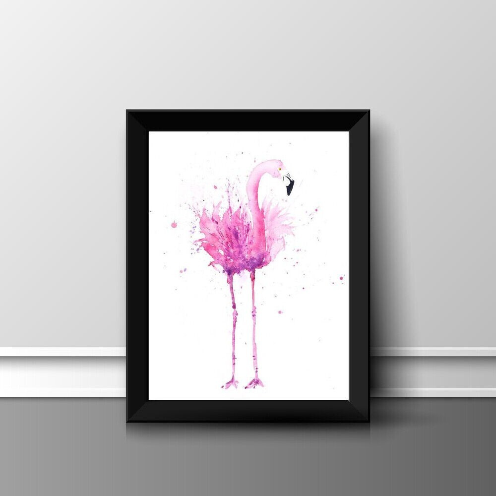 FLAMINGO PRINT PICTURE POSTER WALL ART HOME DECOR UNFRAMED GIFT A4 NEW ANIMALS
