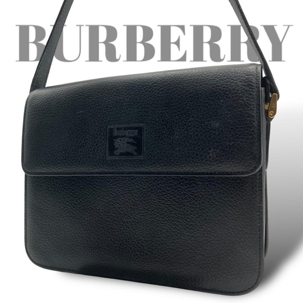 Burberry Shoulder Bag Nova Check Leather Black Authentic F10171224