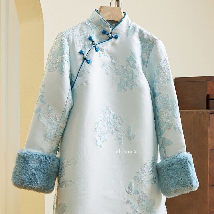 Chinese Style Winter New Long-sleeved Jacket Cotton-padded Cheongsam Coats Top
