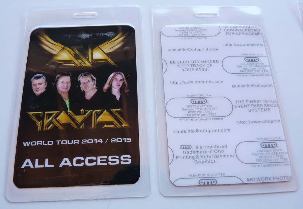 Asia 2014 2015 Concert Tour All Access Backstage Pass Laminate D22