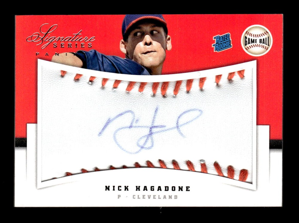 2012 Panini Signature Series Nick Hagadone Rookie Game Ball Autograph /299