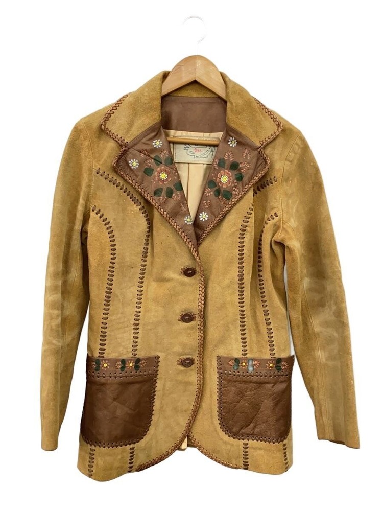 Char/Leather Jacket Blouson/-/Leather/Cml/Floral Pattern 7732
