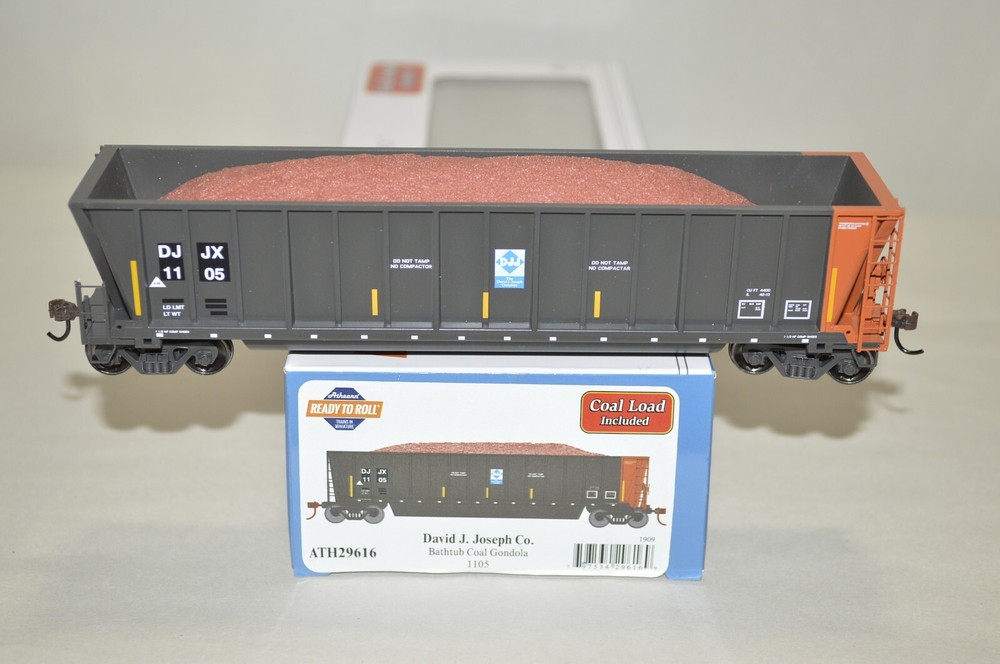 HO scale Athearn DJJX David J Joseph 50' bath tub SCRAP LOAD gondola car train