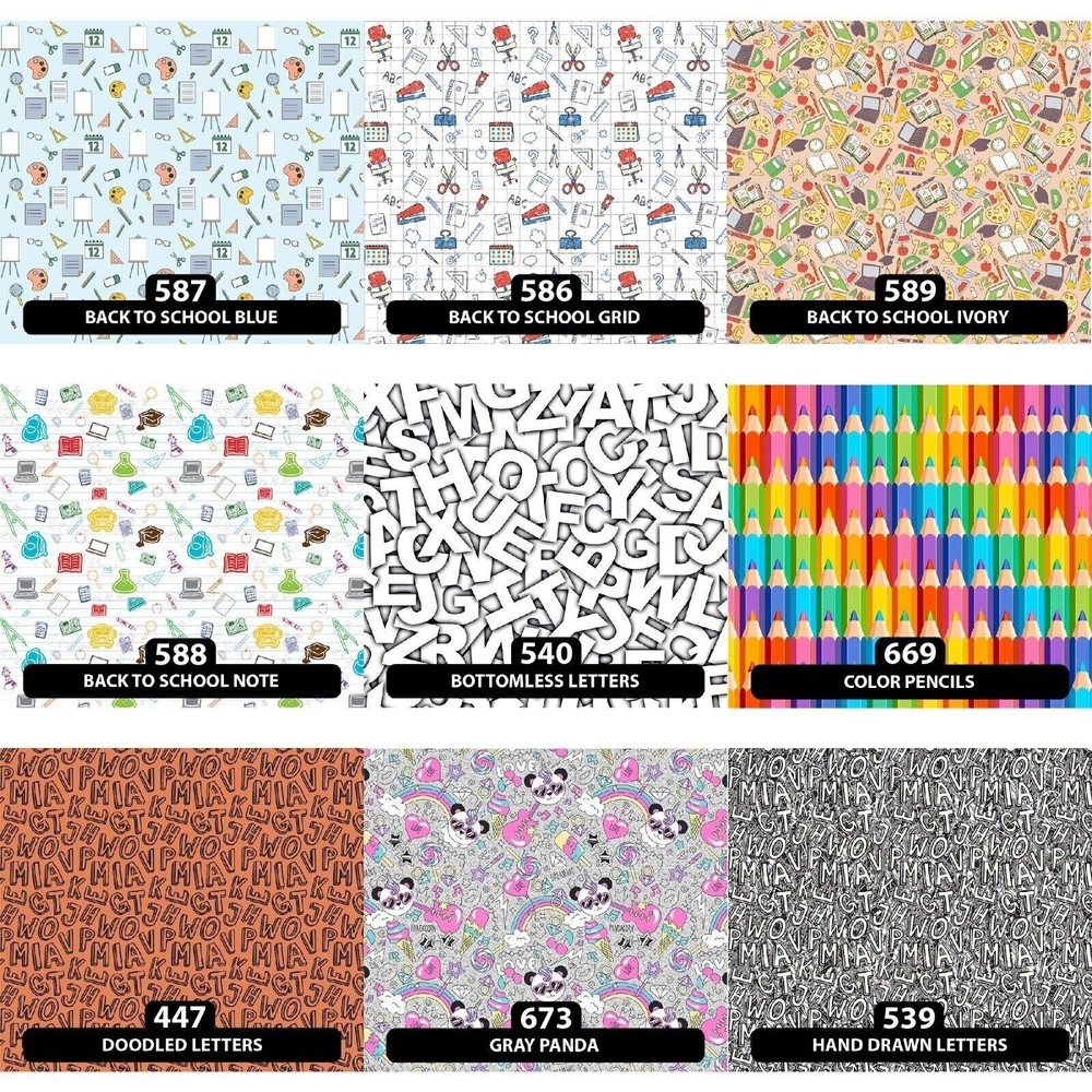 Back to School / Letters Patterned HTV 18.5