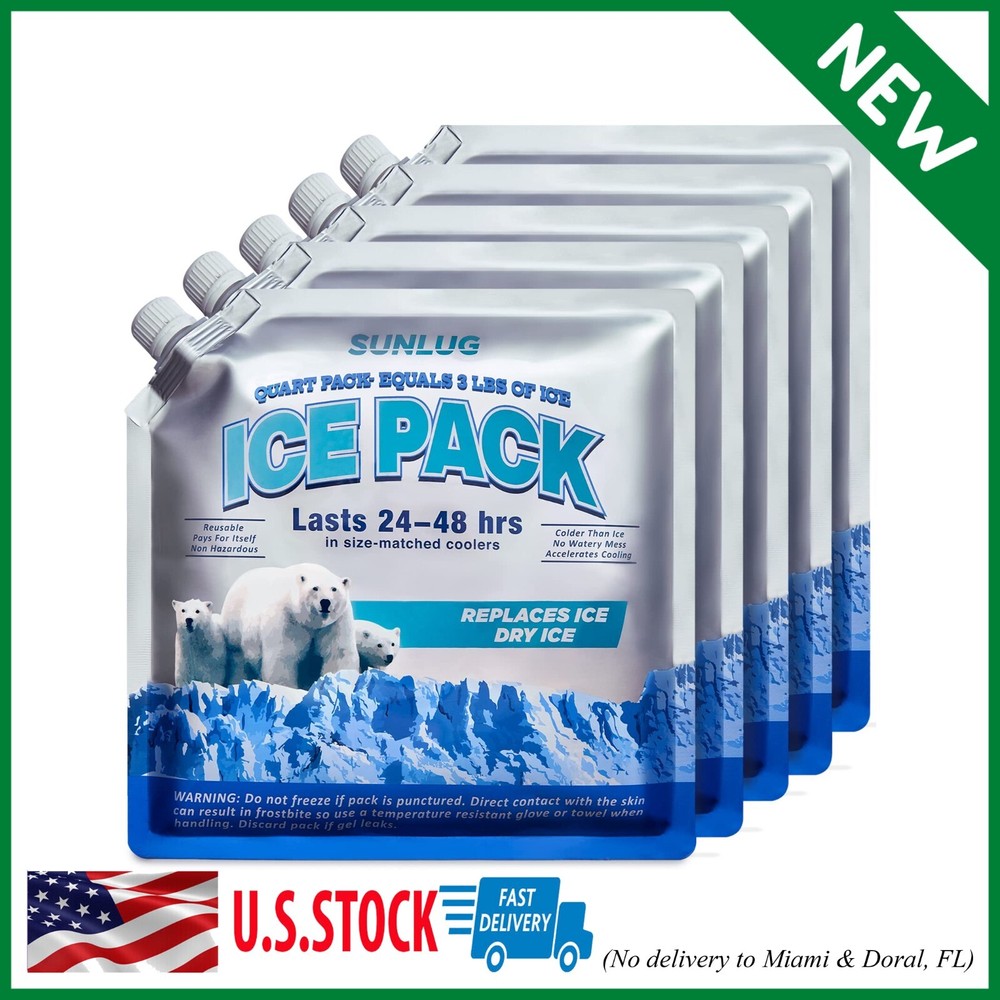 Cooler Ice Packs Reusable Ice Packs for Coolers Long Lasting Freezer Packs for C