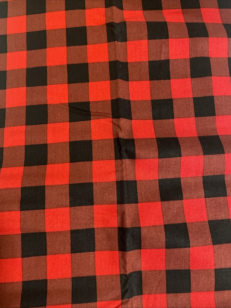 1 Yard Precut Red & Black Buffalo Check Seasonal Fabric  -image