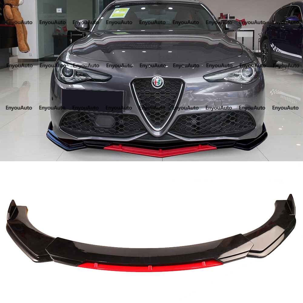 For Alfa Romeo Giulia UNIVERSAL Front Bumper Lip Spoiler Splitter Black Red