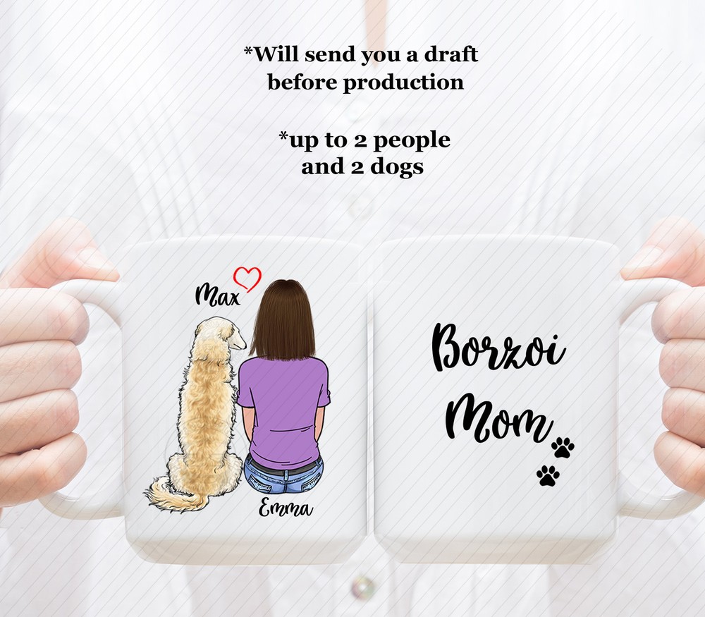 Custom Borzoi Mug Borzoi Dad Mug  Borzoi Mom Mug Borzoi Lover Mug  Borzoi Lover