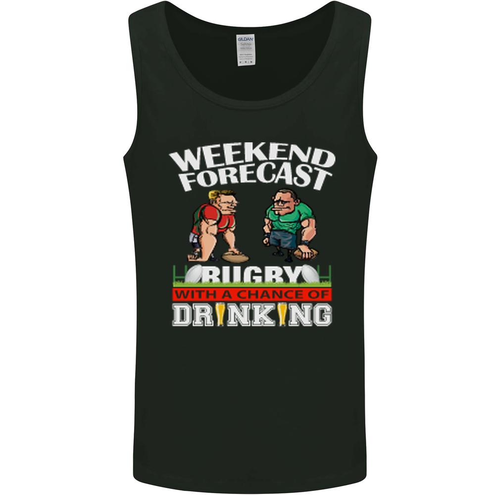 Weekend Forecast Rugby Funny Beer Alcohol Mens Vest Tank Top