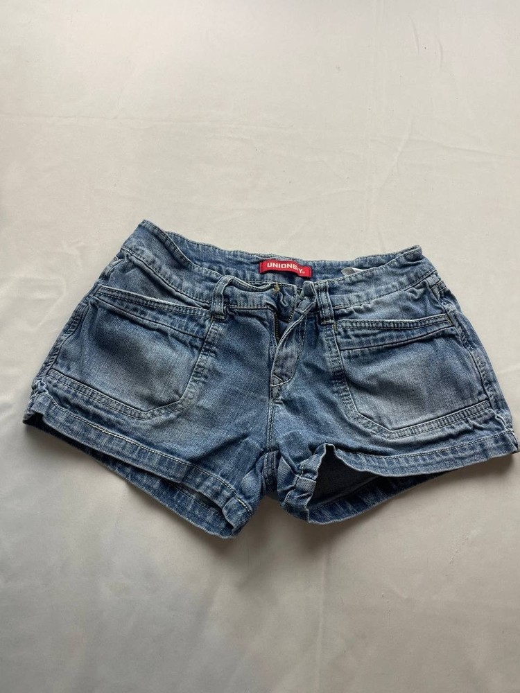Vintage 90s Y2K Union Bay Stretch Med. Wash Mid Rise Denim Shorts Juniors Size 3
