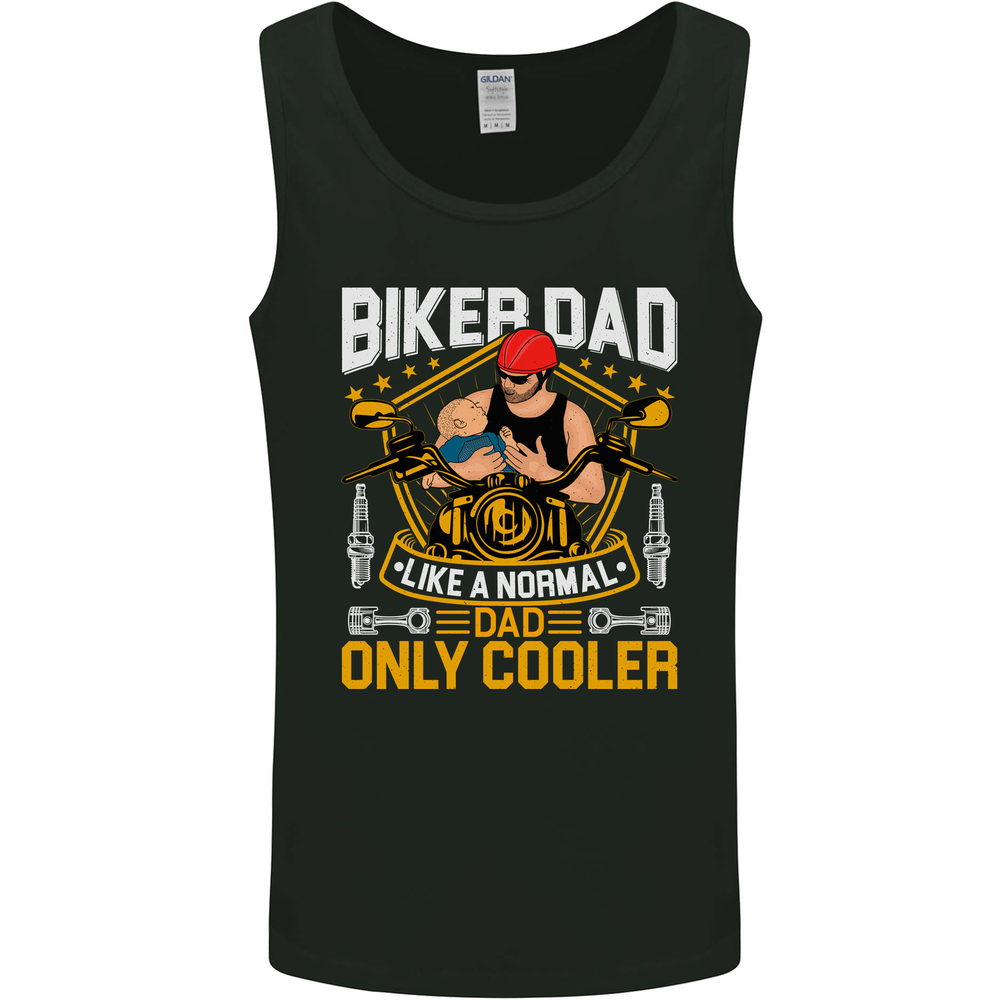 Biker Baby Dad Funny Fathers Day Motorcycle Mens Vest Tank Top