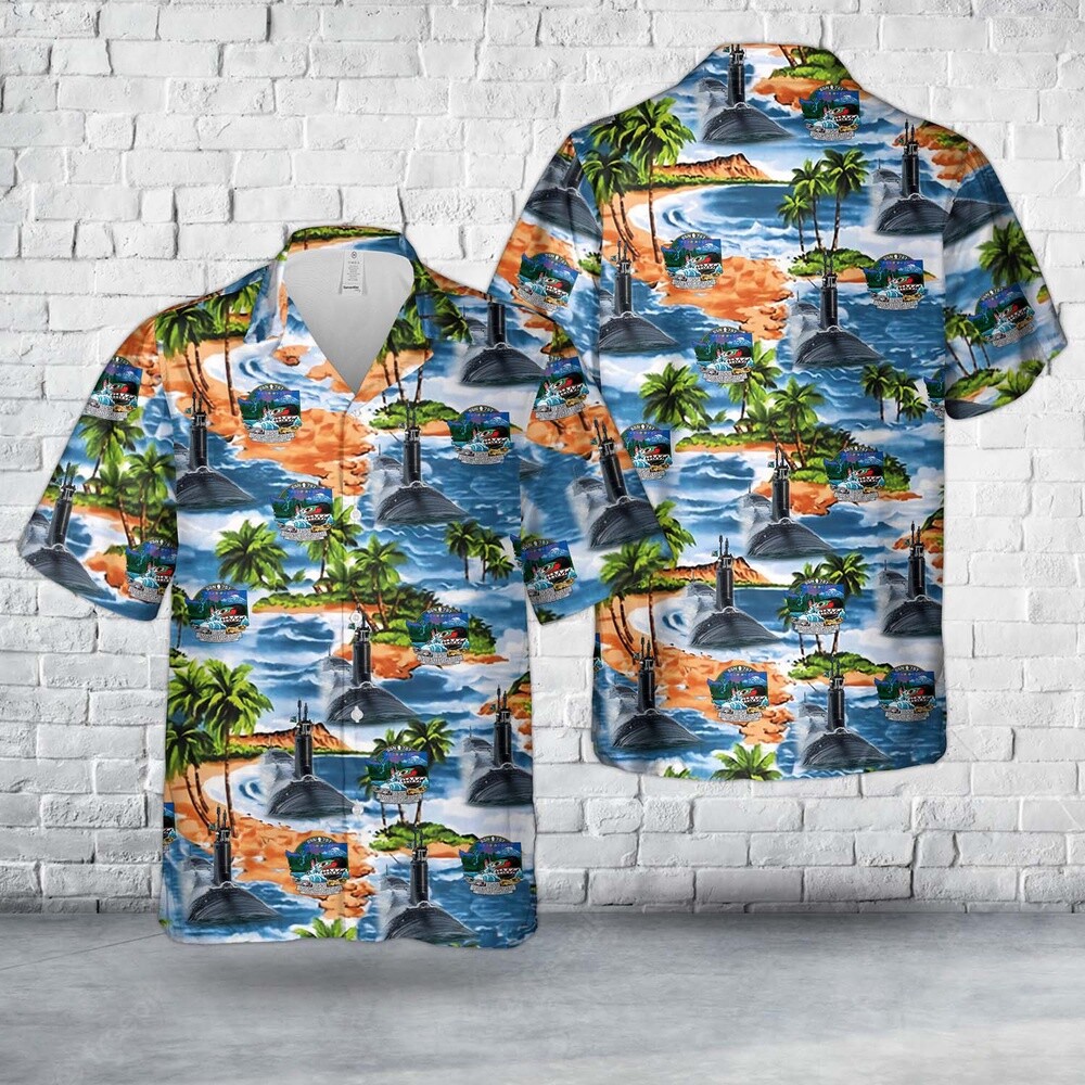 Us Navy Hawaiian Shirt US Navy USS Washington SSN 787 Hawaiian Shirt Military Al