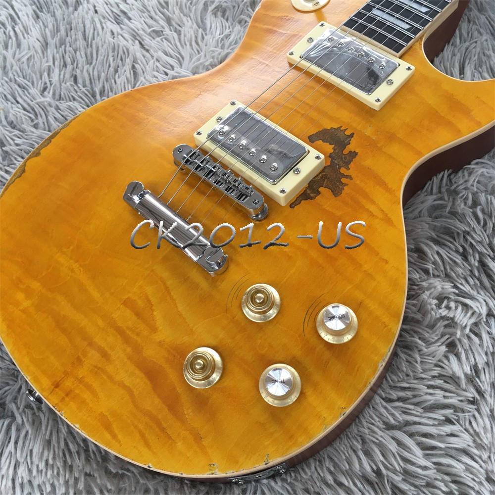 US Stock LP ‘59 Vintage Aged Gary Moore Greeny Kirk Heavy Retro Electric Guitar